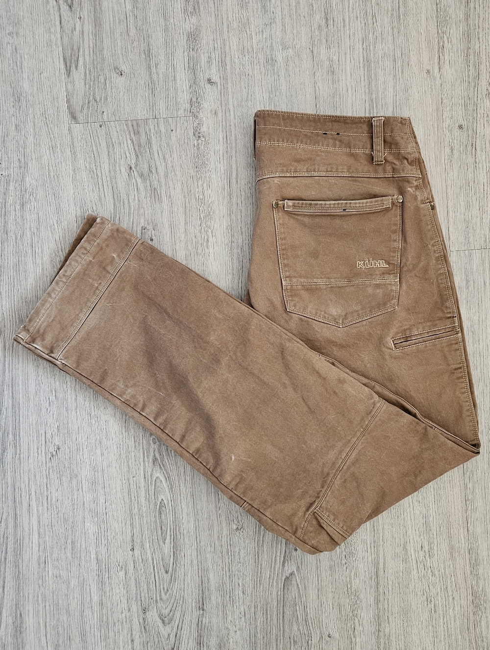Kuhl Legendary Rydr Men's 36x36 Distressed Sturdy Canvas Pants in Brown